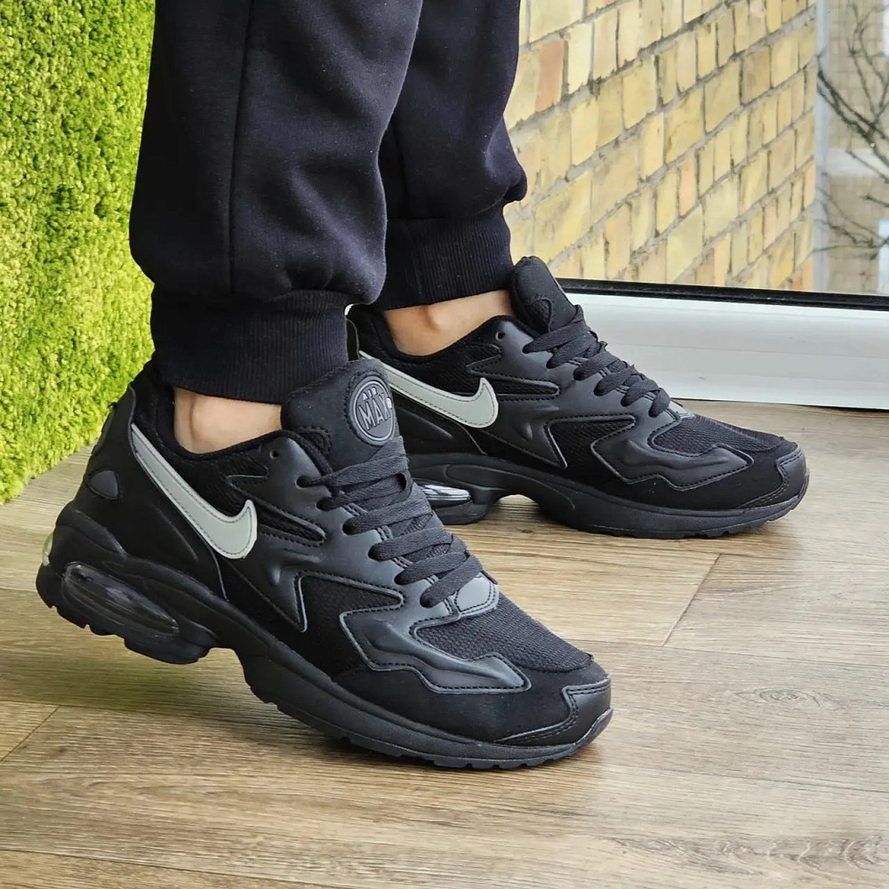 Чоловічі Чорні Термо Кросівки Nike 90 Air Max 2 Шкіряні Найк Єврозима (розміри: 41,42,43,44) Відео Огляд Дніпро - фото 2