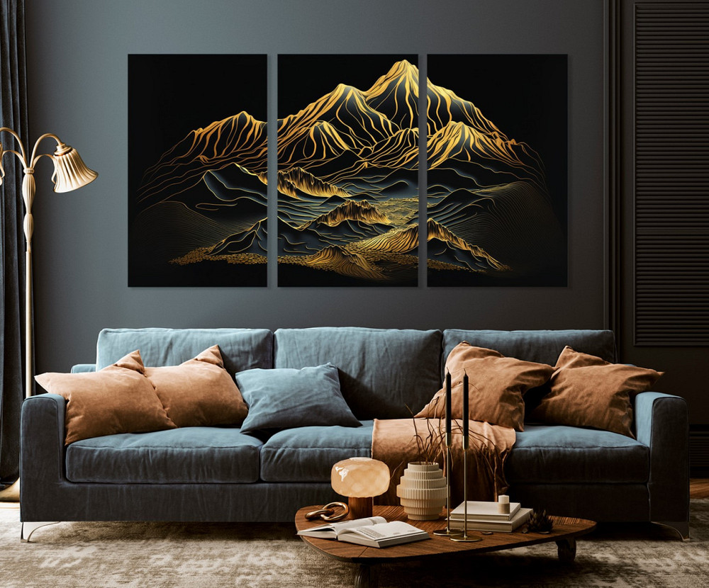 Модульная картина в гостиную / спальню    Золоті гори     ART-162_3A 70х130 см Киев - изображение 3