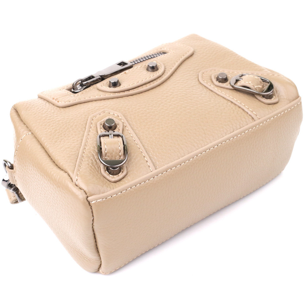 Компактная сумка для женщин из натуральной кожи Vintage 22924 Бежевый Киев - изображение 5