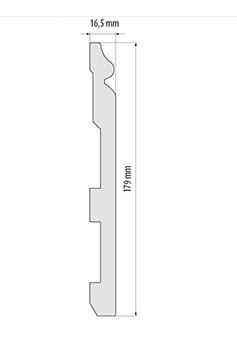 Плинтус под покраску из дюрополимера Элегант LPC - 33 ( 2.44 м.п. ) 179х16.5мм Днепр
