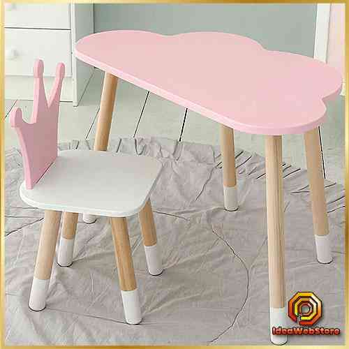 Функциональный детский комплект деревянный столик с ящиком и эргономичный стульчик Стол тучка и стул детский Киев