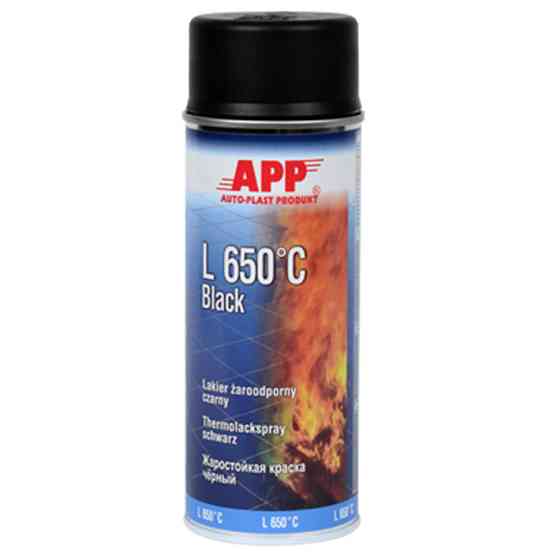 Термостійка аерозольна фарба APP 650*C чорний 400мл 210431 Киев