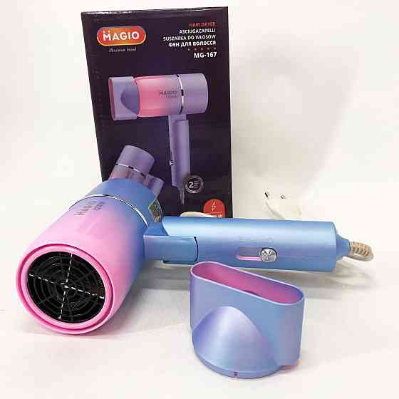 Дорожній фен для волосся MAGIO MG-167, Легкий професійний фен Електричний для сушіння волосся OQ-39 Львів