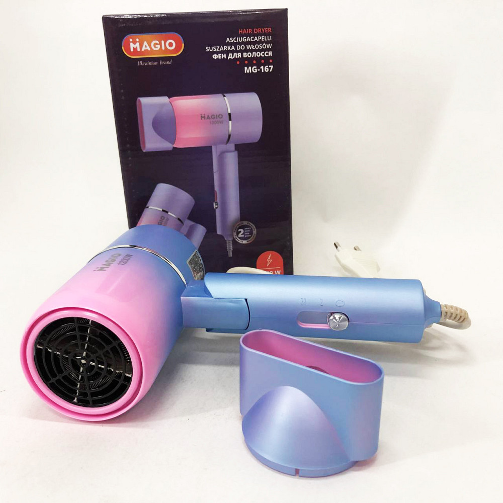 Дорожній фен для волосся MAGIO MG-167, Легкий професійний фен Електричний для сушіння волосся OQ-39 Львів - фото 5