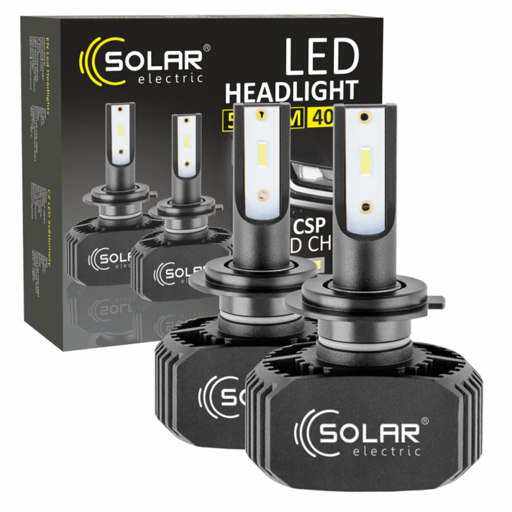 LED автолампа Solar H7 12/24V 6000K 5000Lm 40W, CSP1860 2шт Киев - изображение 1