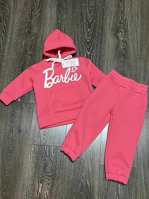 Детский спортивный костюм Барби 3нить флис розовый 104,140 Николаев - изображение 1