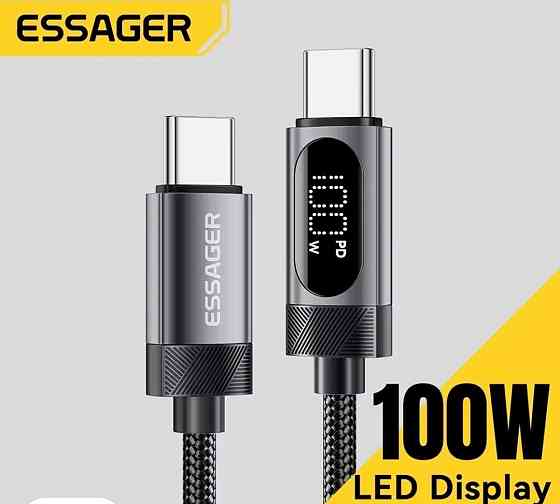 Кабель Essager 100W PD Type-C LED Display 5A E-Marker. Харьков