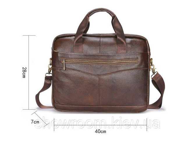 Чоловіча ділова шкіряна сумка для ноутбука Leather Collection (373) коричнева Київ - фото 2