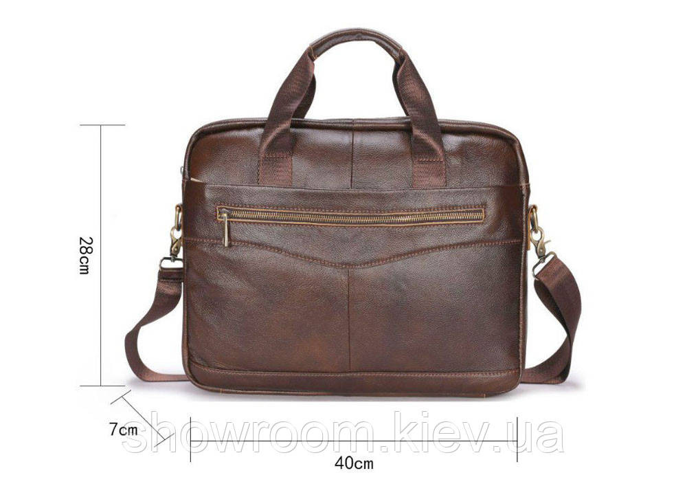 Чоловіча ділова шкіряна сумка Leather Collection (373) коричнева Київ - фото 2
