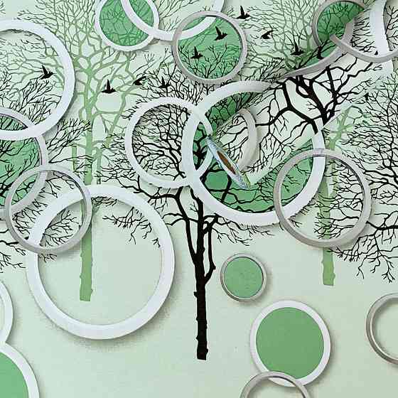 Пленка на самоклейке на бумажной основе 0,45х10м х 0,07мм Чёрные и зелёные деревья SW-00002440 Киев