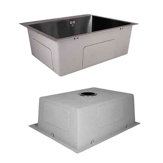 Комплект Lidz Handmade H6050B Мийка для кухні інтегрована BlackPVD у комплекті з дозатором + Lidz K01B Кошик для кухонної Київ