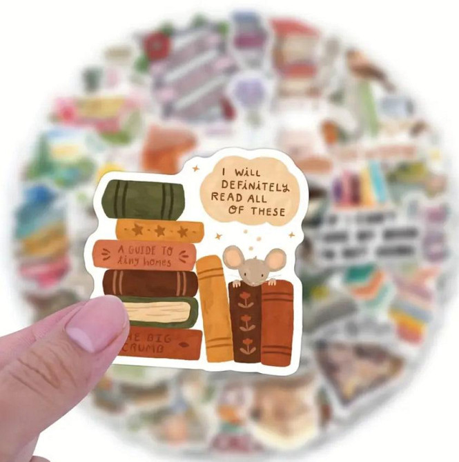 Книжные наклейки стикеры, Декоративные наклейки, Виниловые водонепроницаемые наклейки, 60 штук Киев - изображение 1