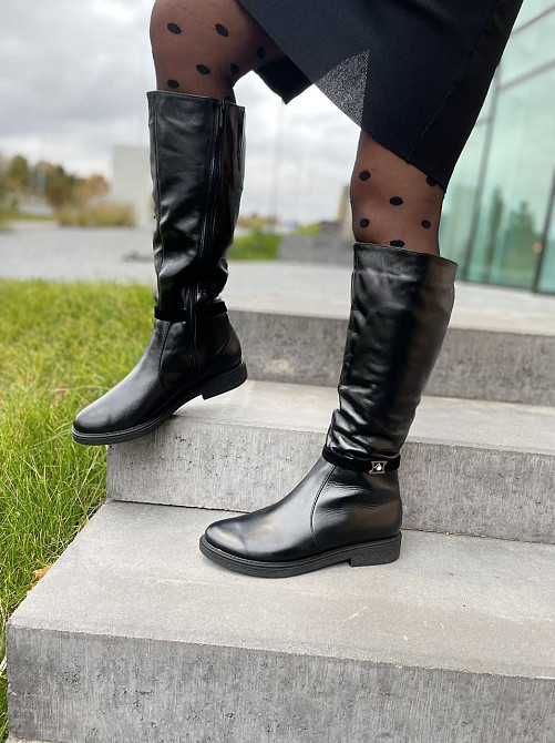 Чоботи жіночі ARLETT чорні натуральна шкіра зима 39см обхват 37см (1729) Коломыя - изображение 9