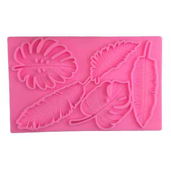 Молд силиконовый Листья 195 на 122 мм розовый Киев