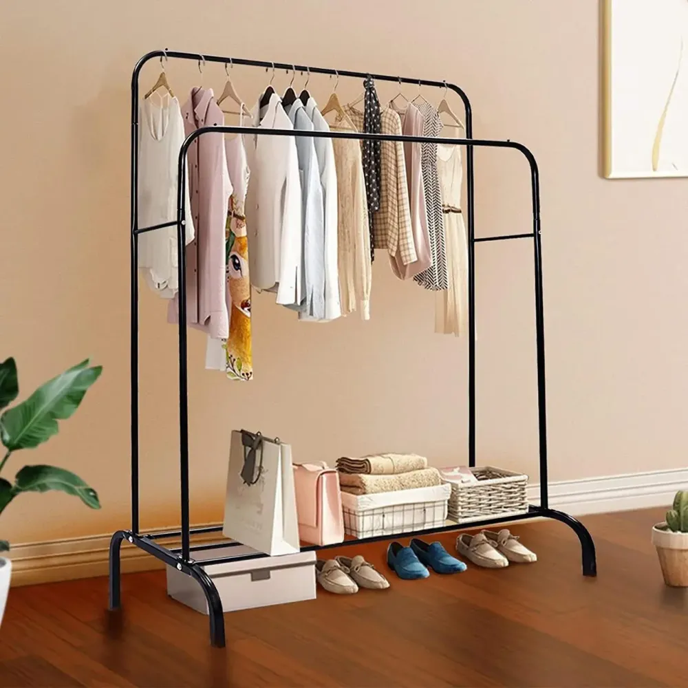 Двойная стойка для одежды черного цвета Double floor Hanger Коломия - фото 1