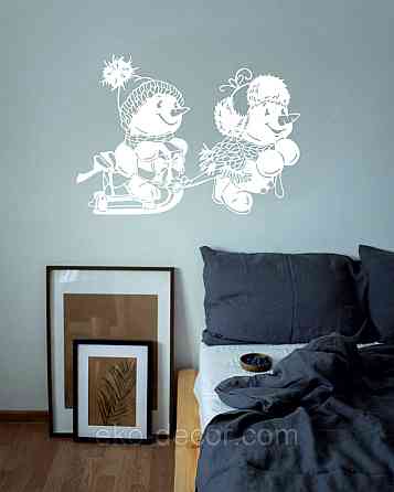 Декоративное настенное Панно «Снеговик», Декор на стену 70*50 см Киев