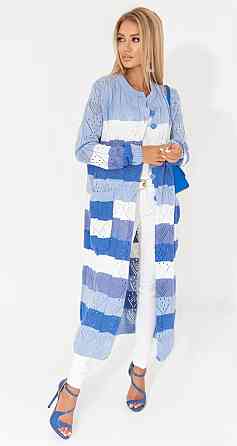 Ажурний кардиган із кишенями в смужку (42-46) Київ