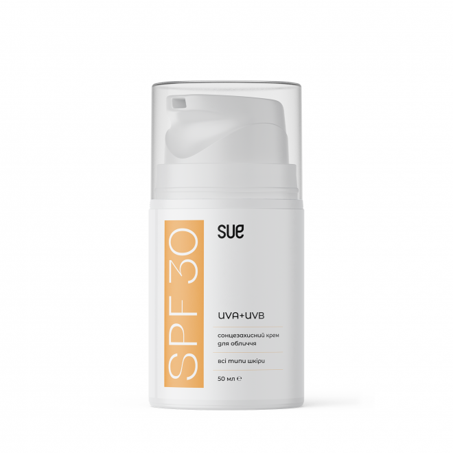 Солнцезащитный крем для лица SPF 30 Sue 50 мл Винница - изображение 1