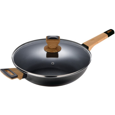 Сотейник Bergner Earth black з кришкою та довгим руків'ям 28 см (BG-34628-BK) Винница - изображение 1