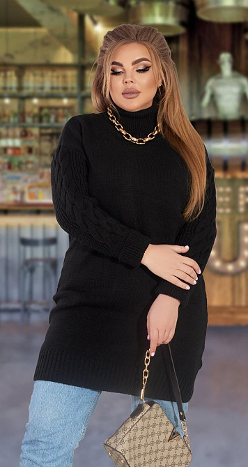 В'язаний об'ємний светр із візерунком (50-54) Київ - фото 1