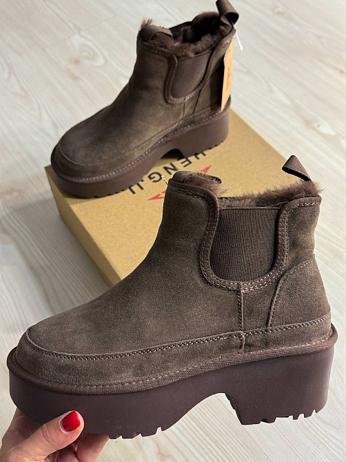 Черевики жіночі Hengji 002-7 замшеві на хутрі високі коричневі, 36, 23 см Київ - фото 12