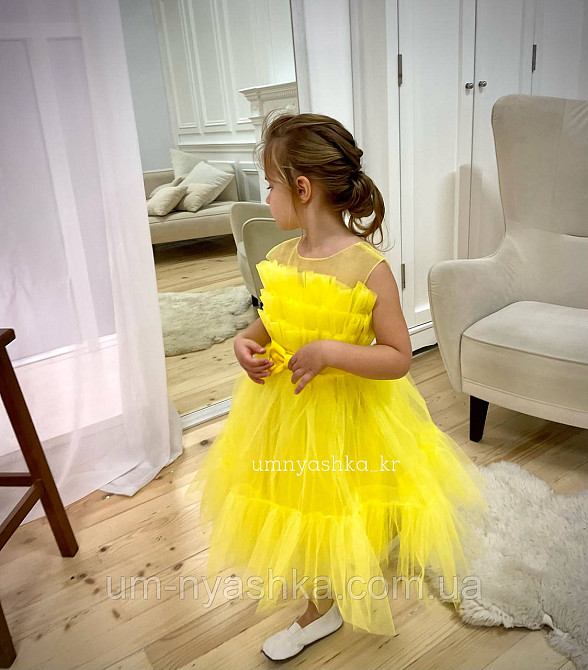 Жовте нарядне плаття на дівчинку костюм Сонечко, Курча, Качечка, Кульбаба Кривий Ріг - фото 3