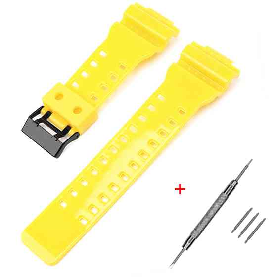 Ремінець для Casio G-Shock GA-100/110/120 Yellow-Glossy BK SBR Київ