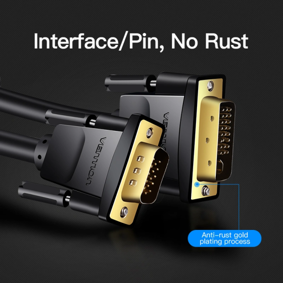 Кабель Vention DVI(24+5) to VGA Cable 3M Black (EACBI) Одеса