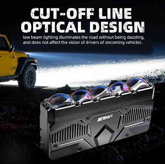 Комплект Bi-LED модулів Sanvi S500W 75/108W 12V 6000K/6000K — ближнє + дальнє світло, 2 шт Харків