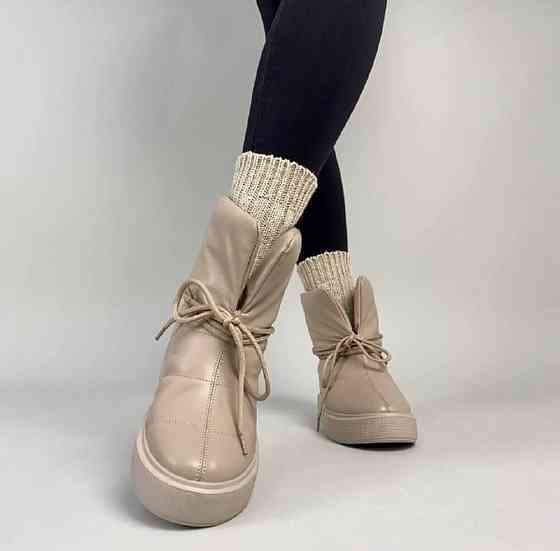 UGG Угги жіночі UGG капучино натуральна шкіра висота 16 см (5206) Коломия