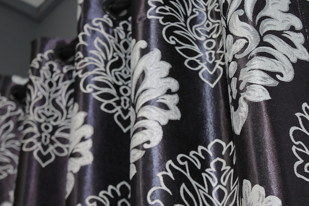 Комплект штор на люверсах VR-Textil Блекаут-софт Корона № 1273ш(А) Чорний із сірим 150х250 см 2 шт (37-0020) Київ - фото 6