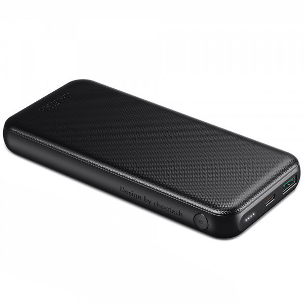 УМБ Choetech 10000mAh, 18W PD QC3.0, USB-C In/out, USB-A Li-pol чорна (B627-V3-CC-BK) Киев - изображение 1