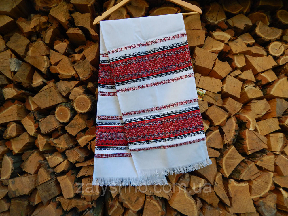 Рушник вышитый красный в украинском стиле Киев - изображение 1