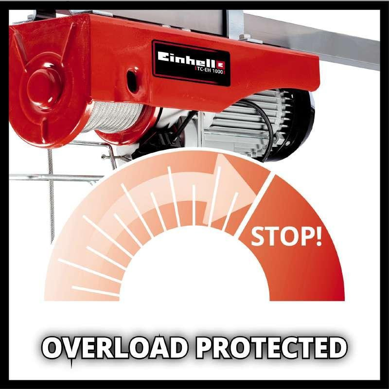 Электрический тельфер (подъемник) Einhell TC-EH 1000: 1600 Вт, 1000 кг макс., 18м (2255160) лебедка Киев - изображение 5