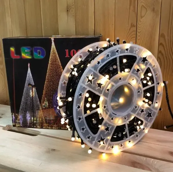 Гирлянда нить на катушке, от сети, 50м, 240LED, теплый белый/ Светодиодная LED гирлянда на елку Коломия - фото 1