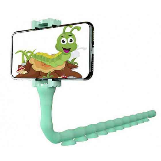 Гибкий держатель для телефона с присосками универсальный Cute Worm Lazy Holder. Цвет: голубой PX-53 Львов