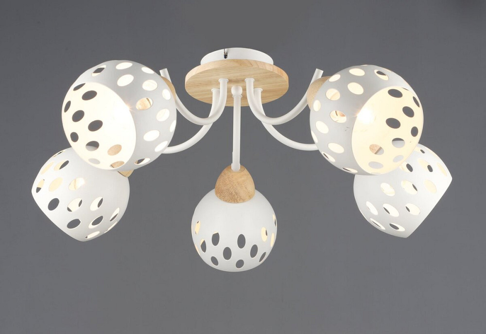 VALESO Люстра VALESO B N6655/5 Білий + Дерево Коломия - фото 1