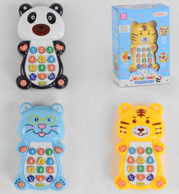 Розумний телефон 42454 (144) 3 види "ТК Group", УКРАЇНСЬКЕ ОЗУЧУВАННЯ, підсвічування, вивчення цифр,, шт Київ - фото 1