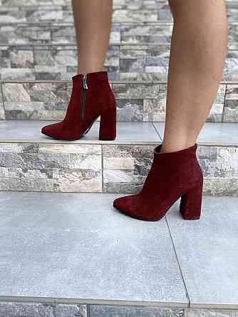 Nivelle Жіночі черевики NIVELLE бордові натуральна замша каблук 9.5см висота 10см 37р. (3023) Коломия