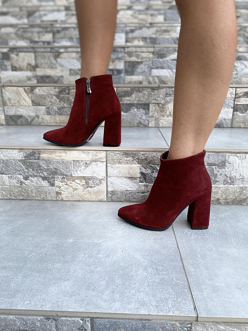 Nivelle Жіночі черевики NIVELLE бордові натуральна замша каблук 9.5см висота 10см 37р. (3023) Коломия - фото 1