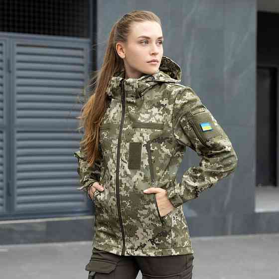 Демісезонна жіноча куртка піксель Pobedov Motive Військова Київ