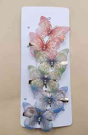 Комплект шпильок "Метелики" 6 шт. Різнокольоровий 3 Сміла