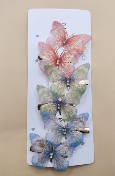 Комплект шпильок "Метелики" 6 шт. Різнокольоровий 3 Сміла - фото 1