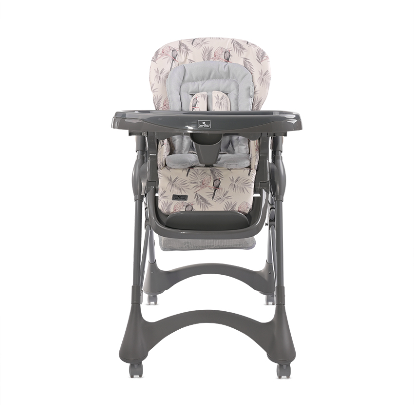 Дитячий регульований стільчик для годування немовлят Bellissimo Grey Parrots Pu Leather Lorelli Сірий Кривий Ріг - фото 2