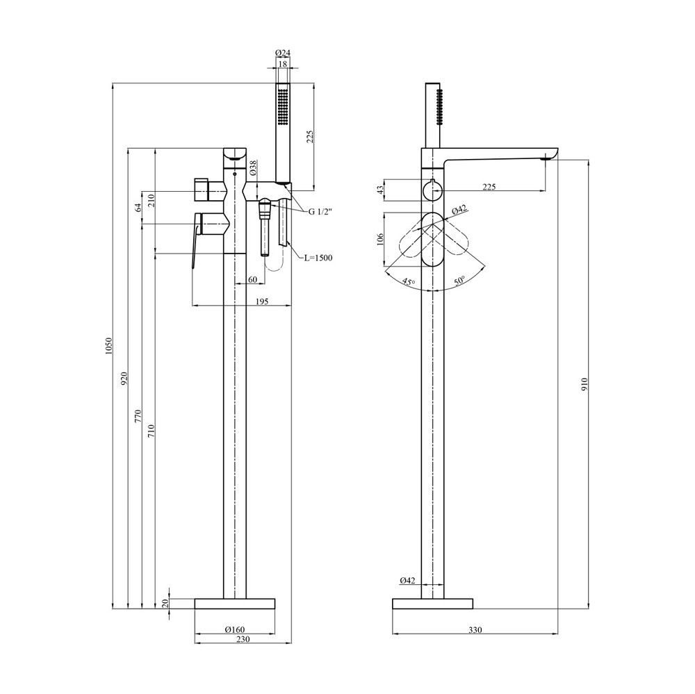 Смеситель для ванны Kroner Element 211339-3801 Киев - изображение 2