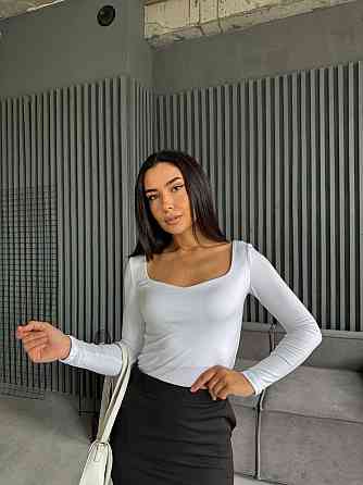 Жіночий базовий джемпер із вирізом мікродайвінг Білий, 46/48 Одеса