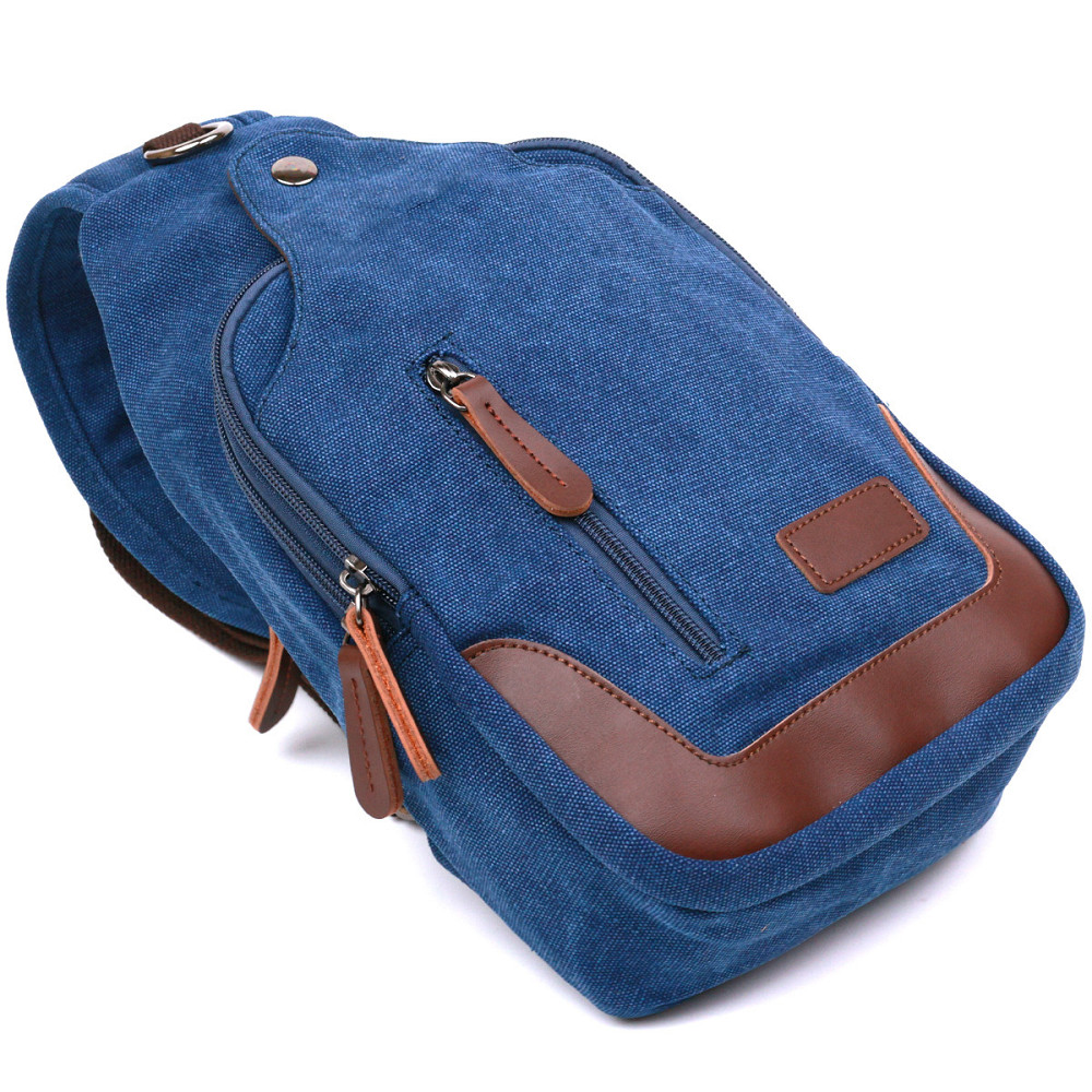 Текстильна чоловіча сумка через плече Vintage 20387 Синій Київ - фото 9