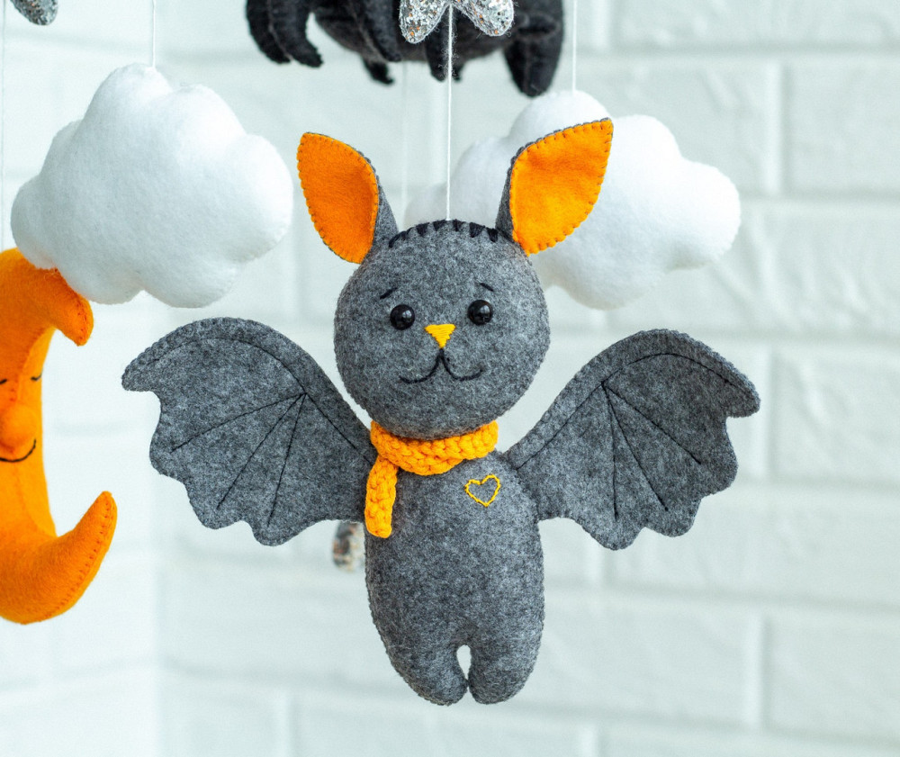 Дитячий музичний мобіль на ліжечко для немовлят WooolyWool «Кажан і павук» з 35 мелодіями Київ - фото 10