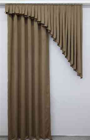Шторка с ламбрекеном VR-Textil № 039к Темно-бежевый 160х270 см (52-0656) Киев