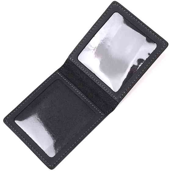 Надійна обкладинка з вінтажної шкіри для посвідчення учасника бойових дій ЗСУ GRANDE PELLE 16758 Чорна Київ